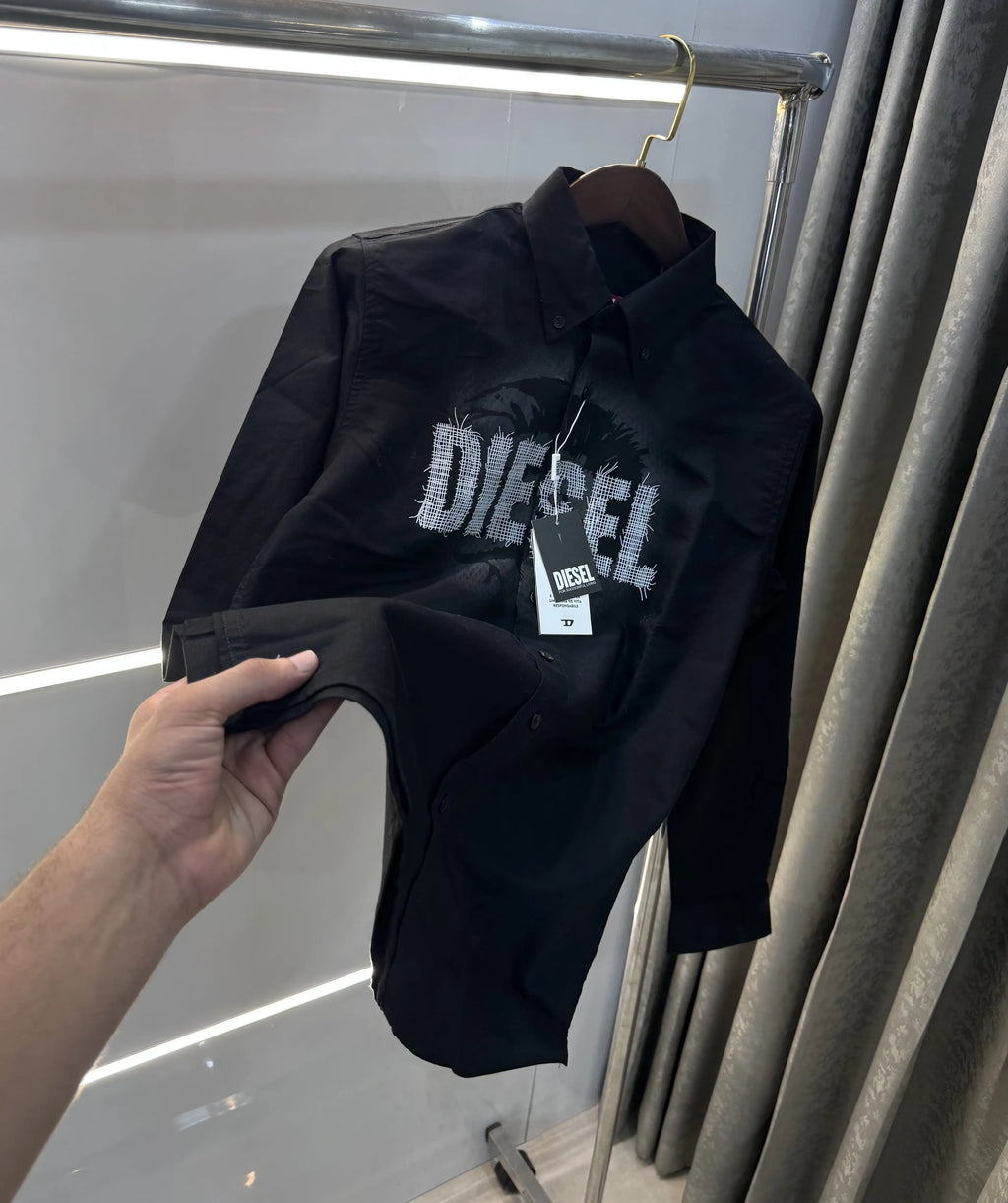 Diesel Black Logo Work Premium Shirt