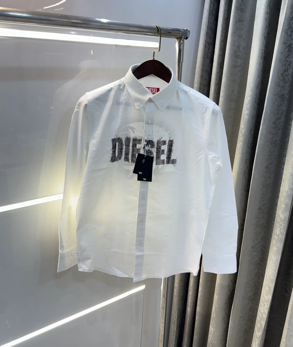 Diesel White Logo Work Premium Shirt