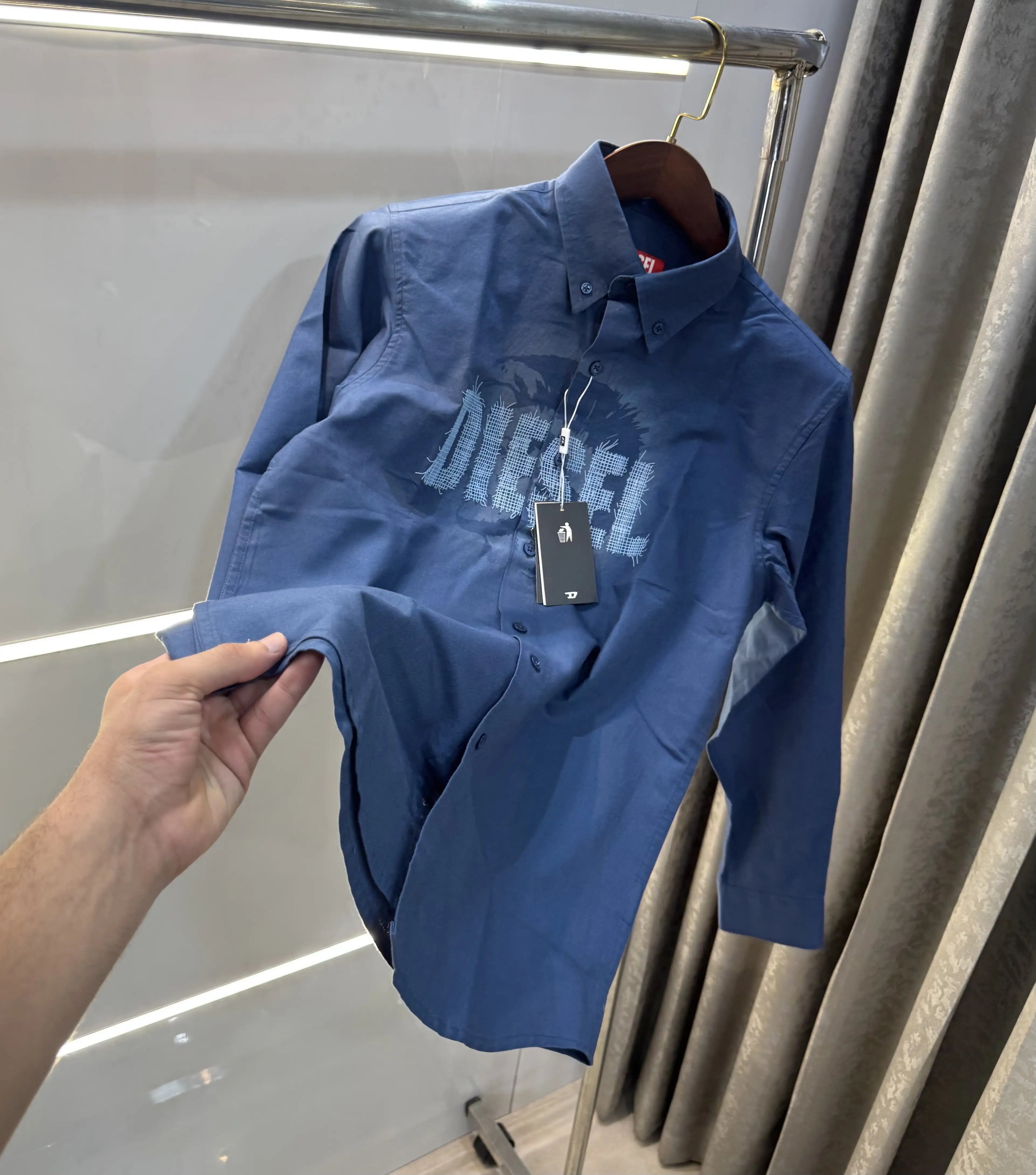 Diesel Blue Logo Work Premium Shirt
