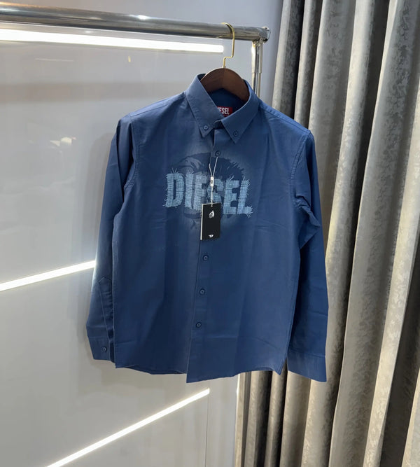 Diesel Blue Logo Work Premium Shirt