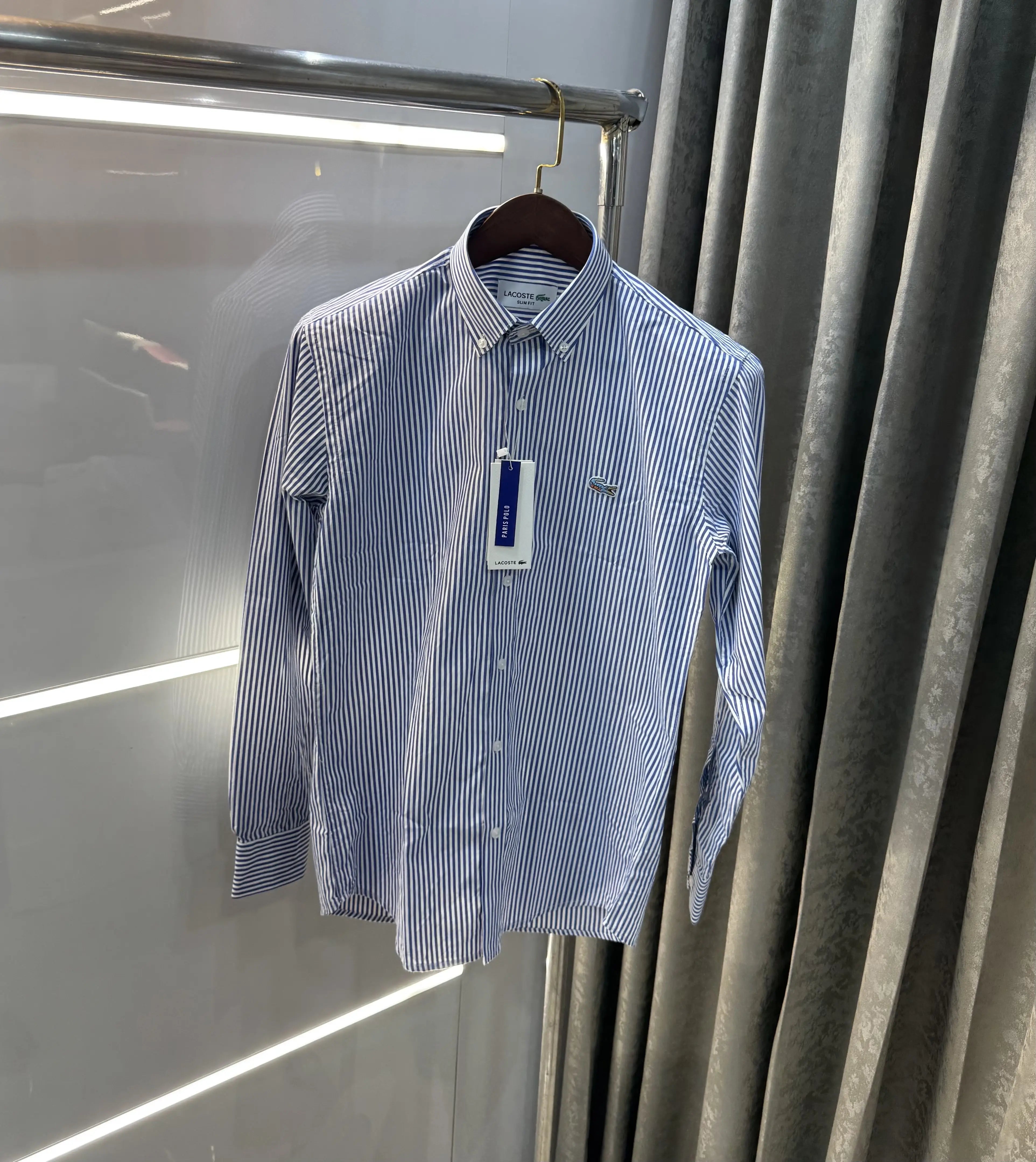 Lacoste Blue Stripes Premium Linen Shirt Secondary image