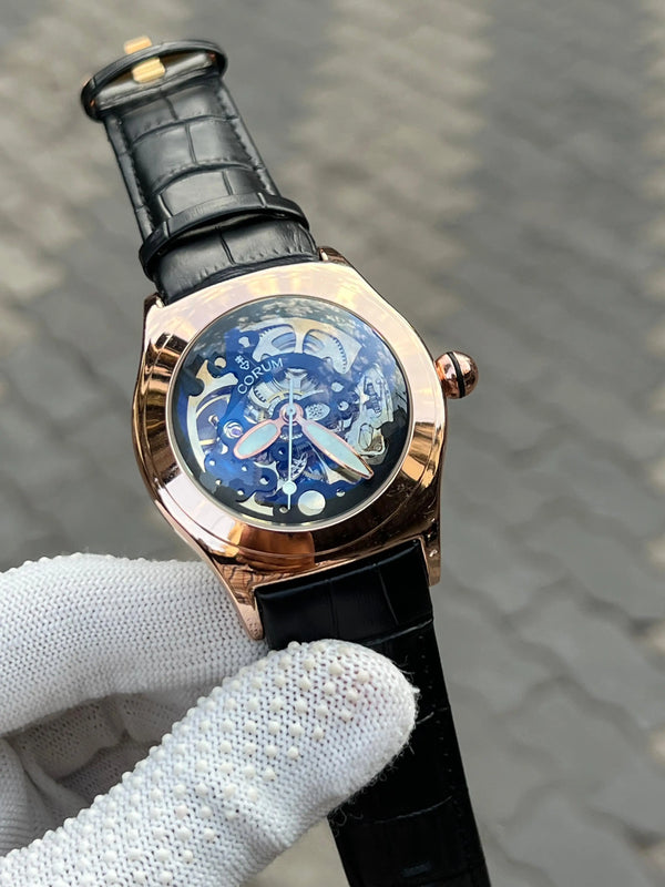 Corum Automatic Leather Belt Black Gold