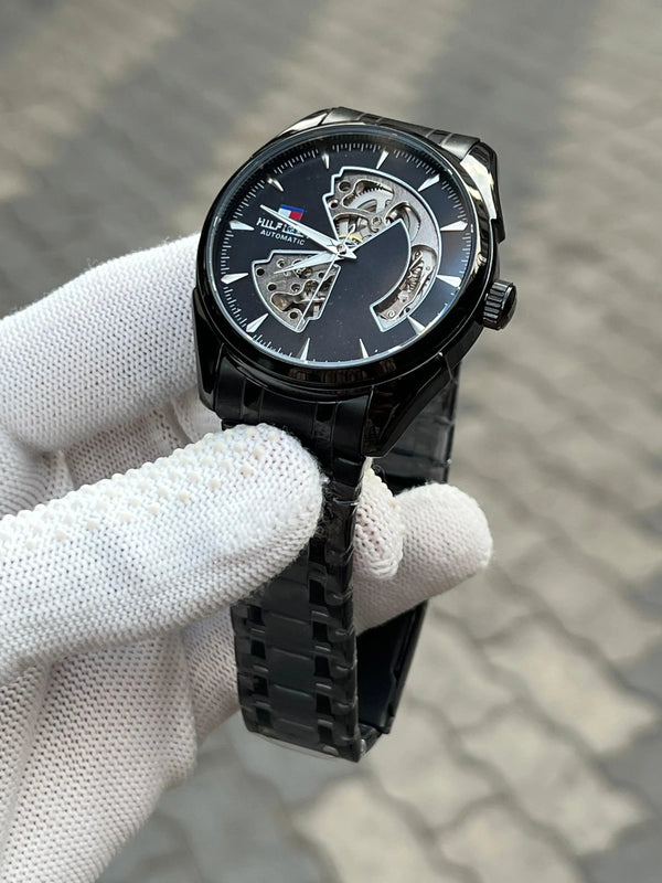 Tomm_y Hilfiger Automatic Skeleton Black