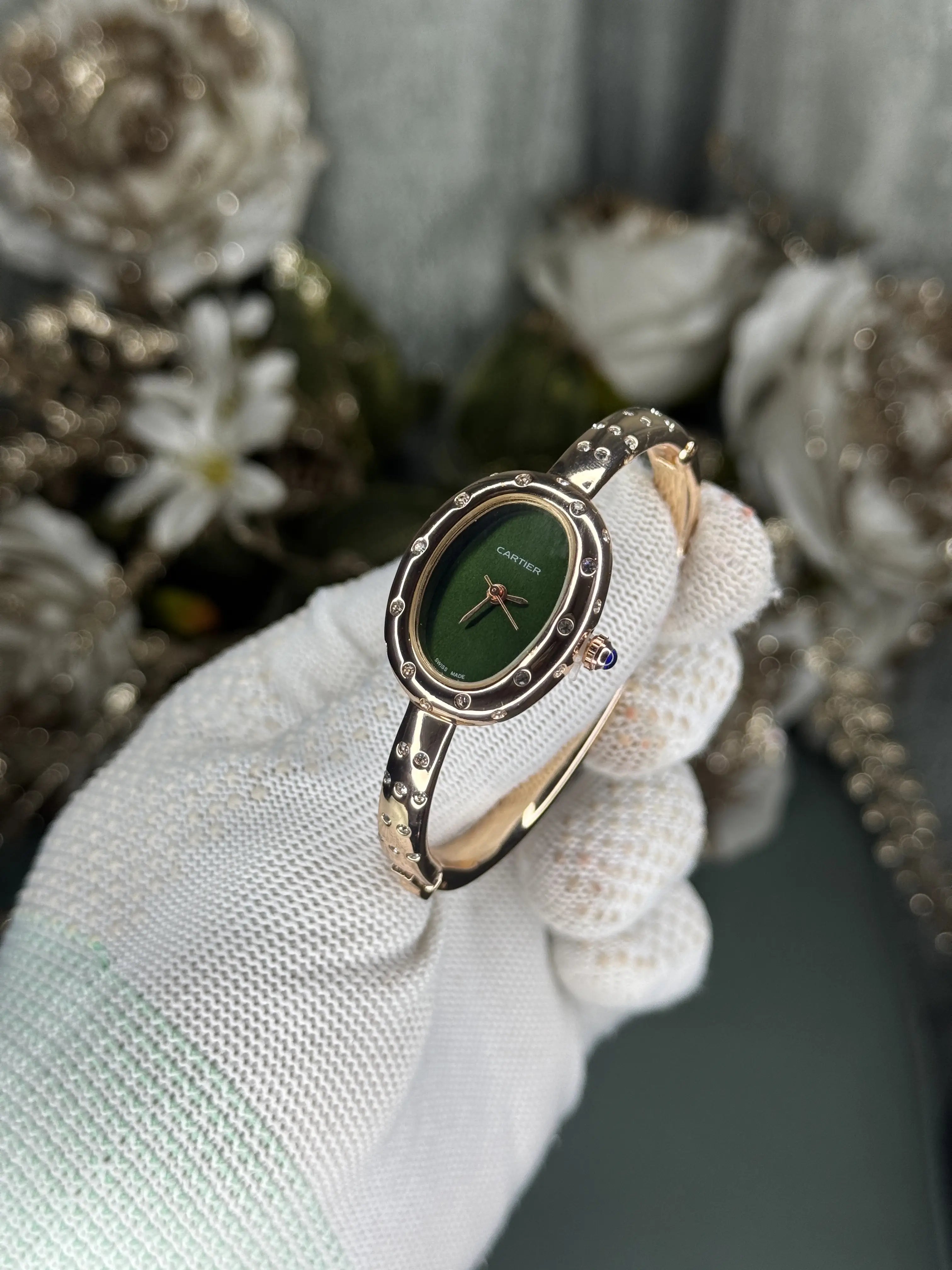 Cartier Bangle Copper Green Diamond Premium Watch Main image