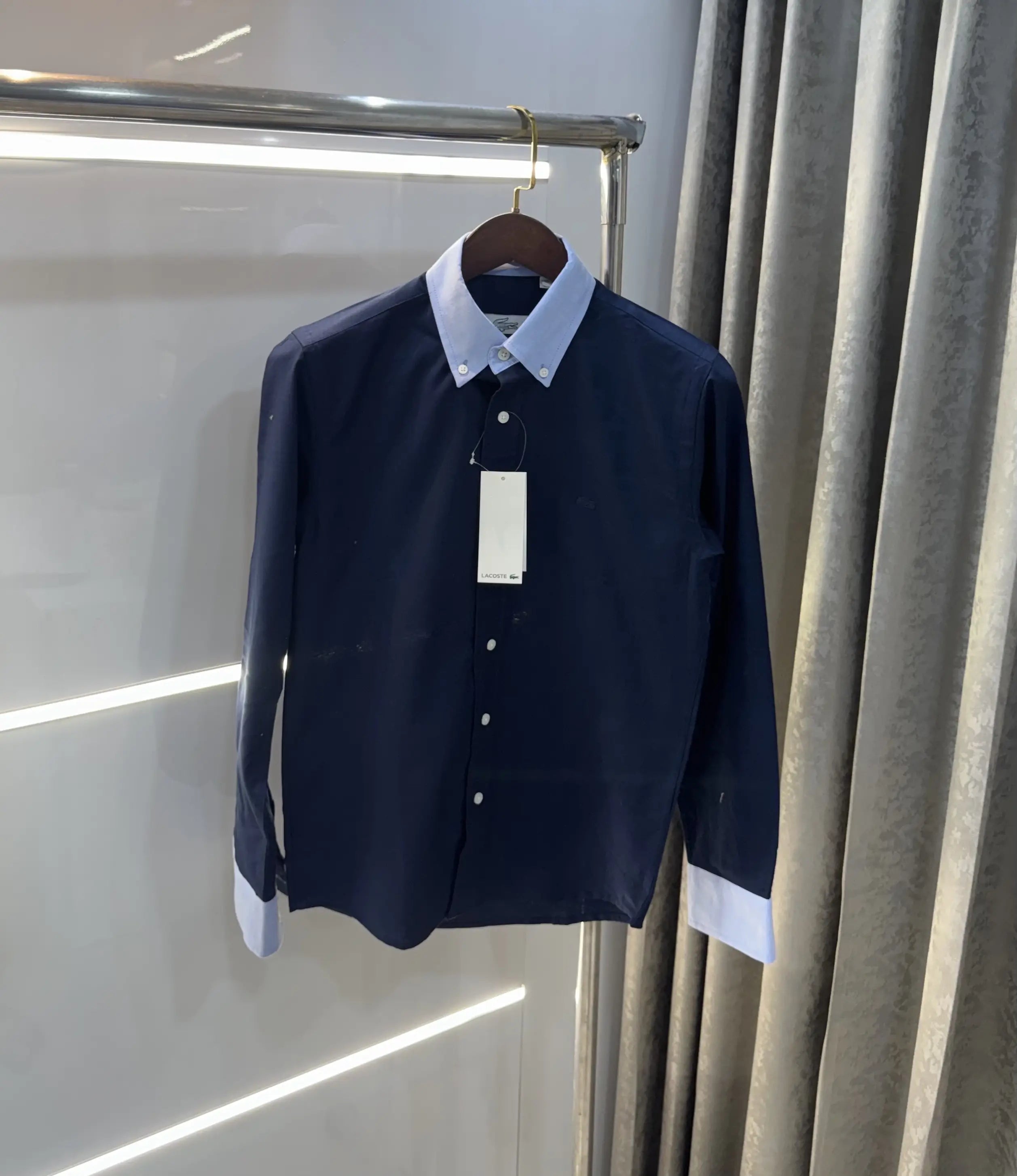 Lacost e Navy Blue Embroidery Logo Work Premium Shirt Secondary image