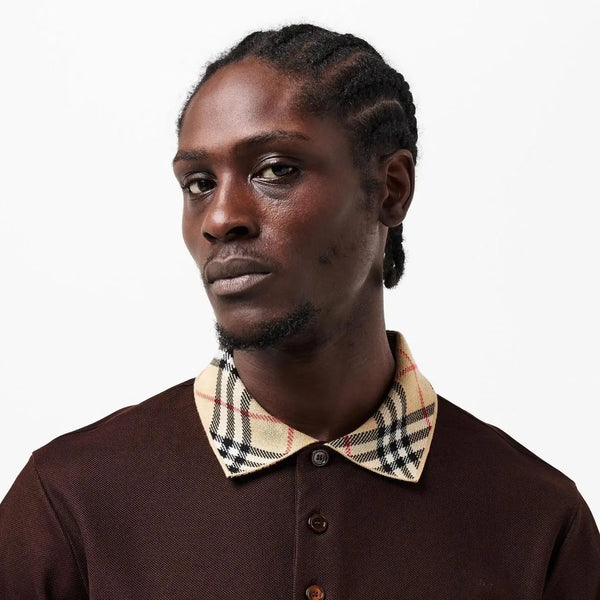 Burberr y Brown Embroidery Logo  Premium Classic Polo T-Shirt