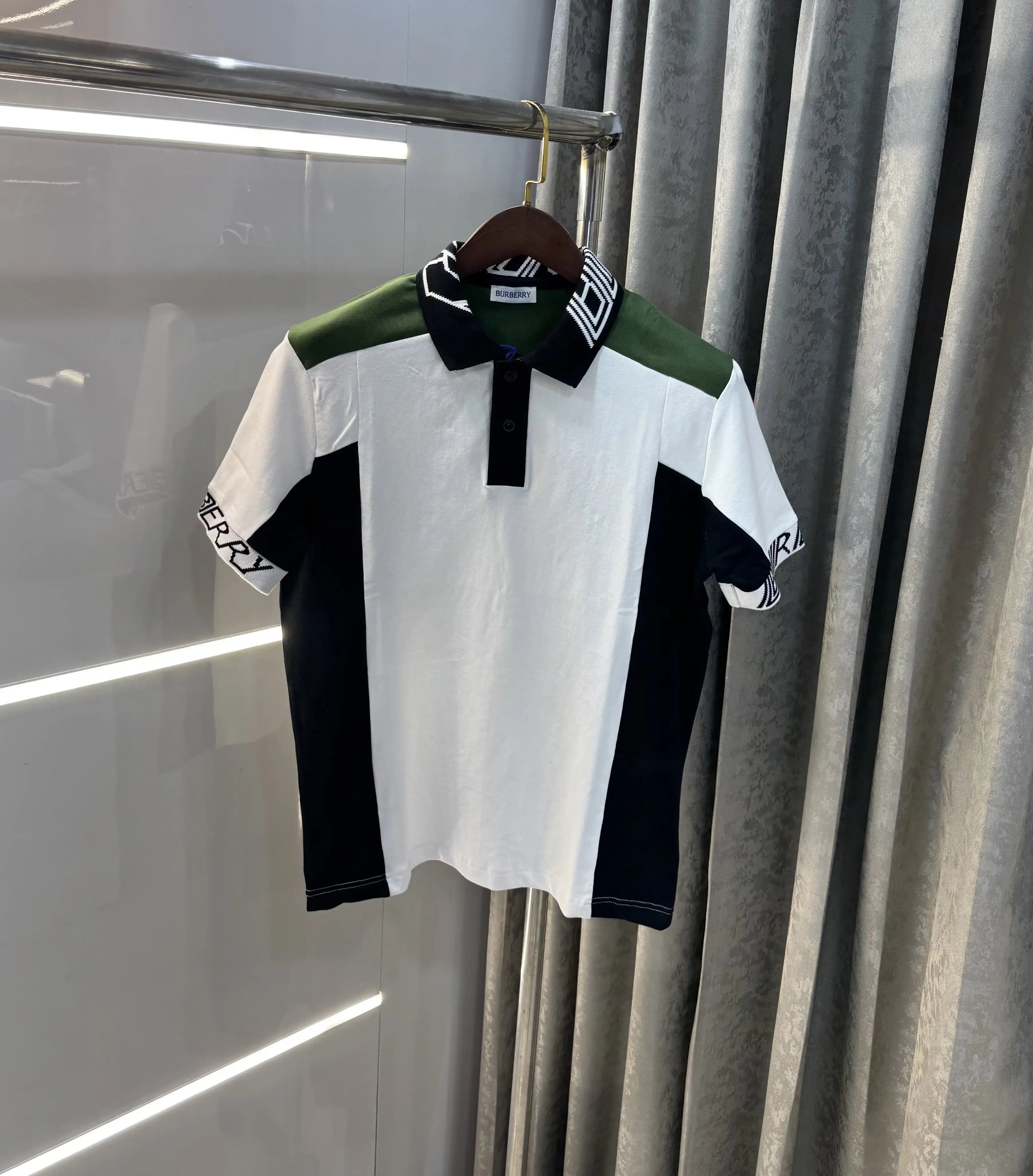 Burberr y White Embroidery Logo  Premium Classic Polo T-Shirt Secondary image