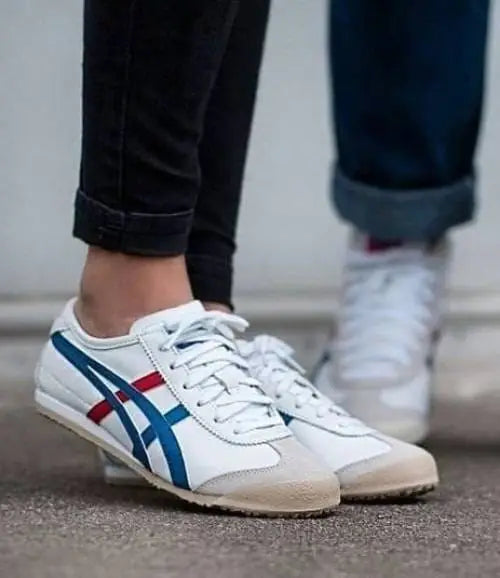 Onitsuka Tiger Sneakers Mexico 66 White Blue Red Sneakers for Men D-1777
