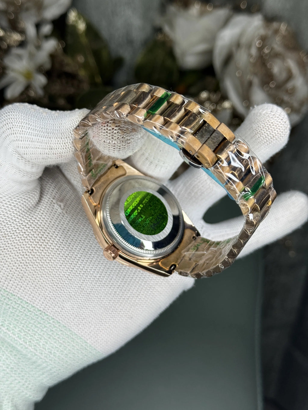 Rolex Day Date Copper Green Diamond Premium Watch
