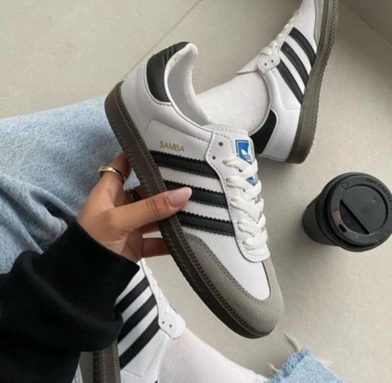 Adidass Samba Leather White Black Womens Main image