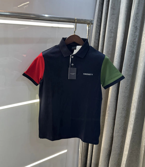 Hacket Navy Blue Logo Work Premium Polo T-Shirt