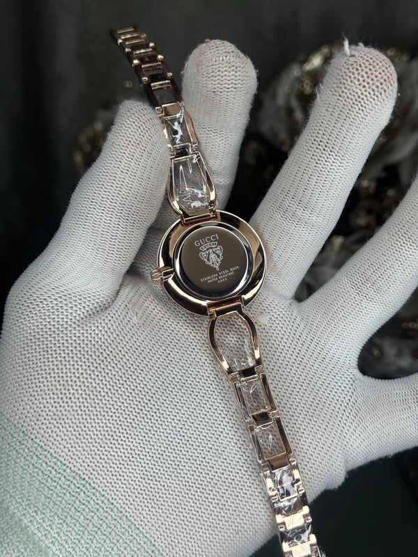 Gucci Rose Gold Black Premium Watch