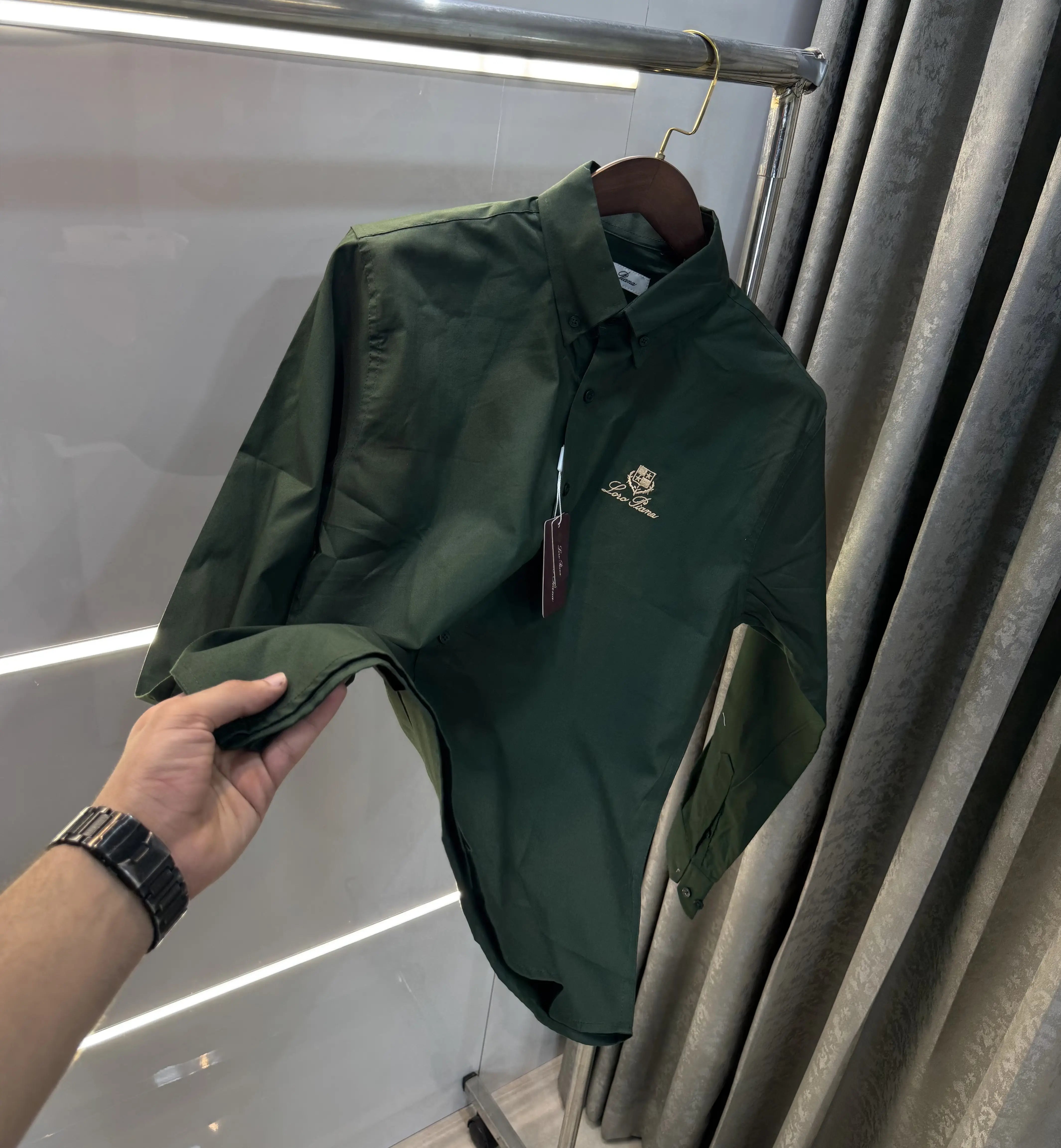 Loro Piana Green Embroidery Logo Premium Shirt Main image