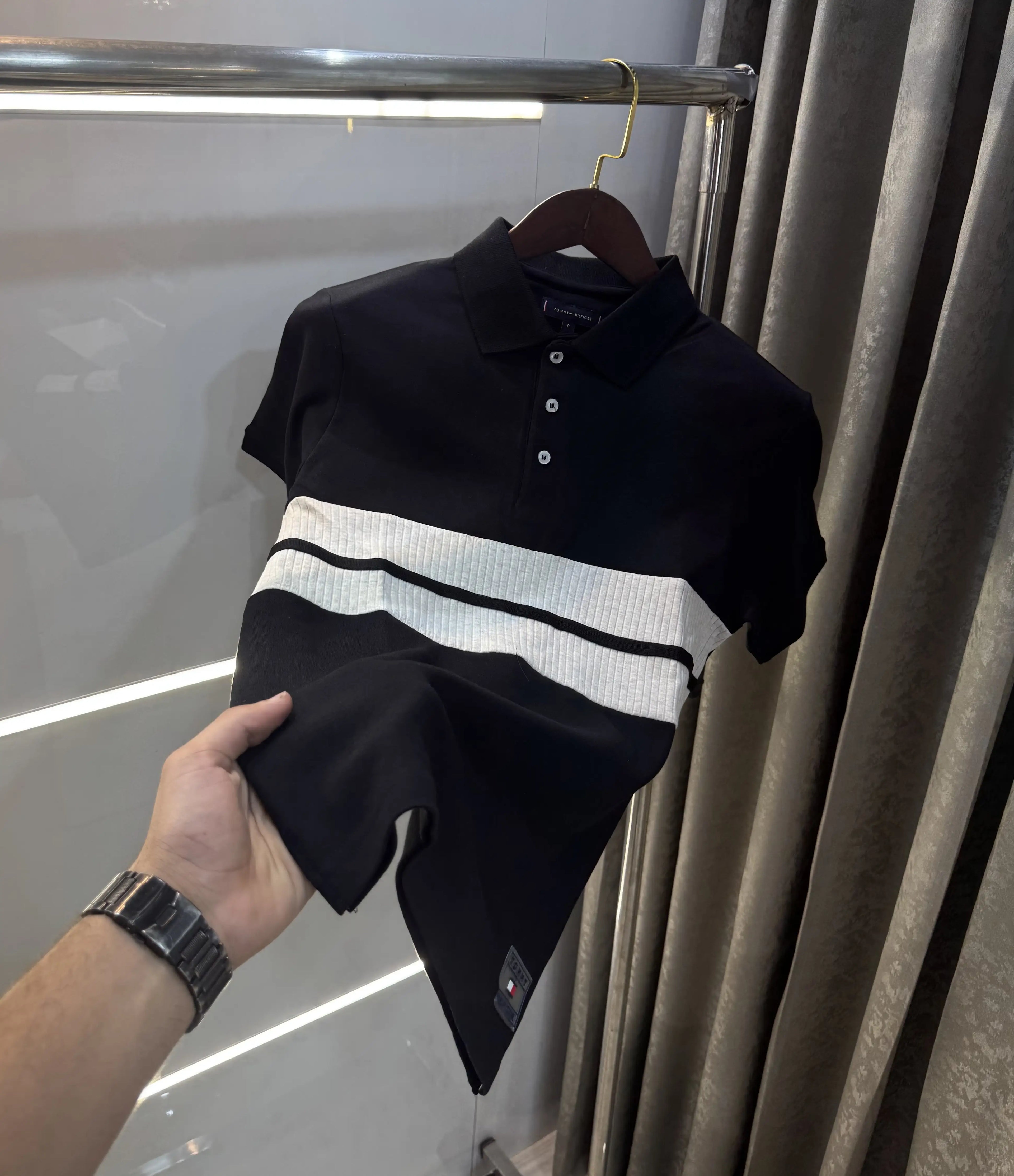 Tommy Hilfiger Black Premium Polo T-shirt