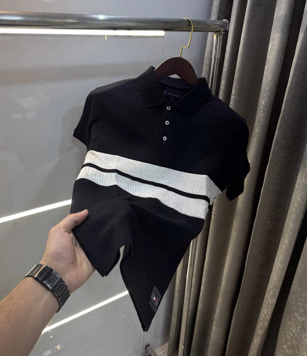 Tommy Hilfiger Black Premium Polo T-shirt