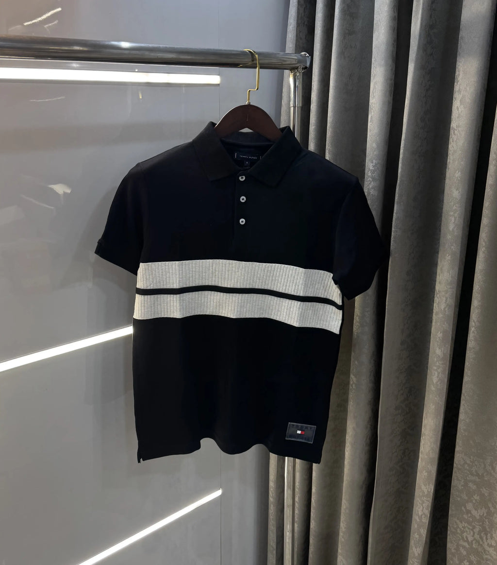 Tommy Hilfiger Black Premium Polo T-shirt