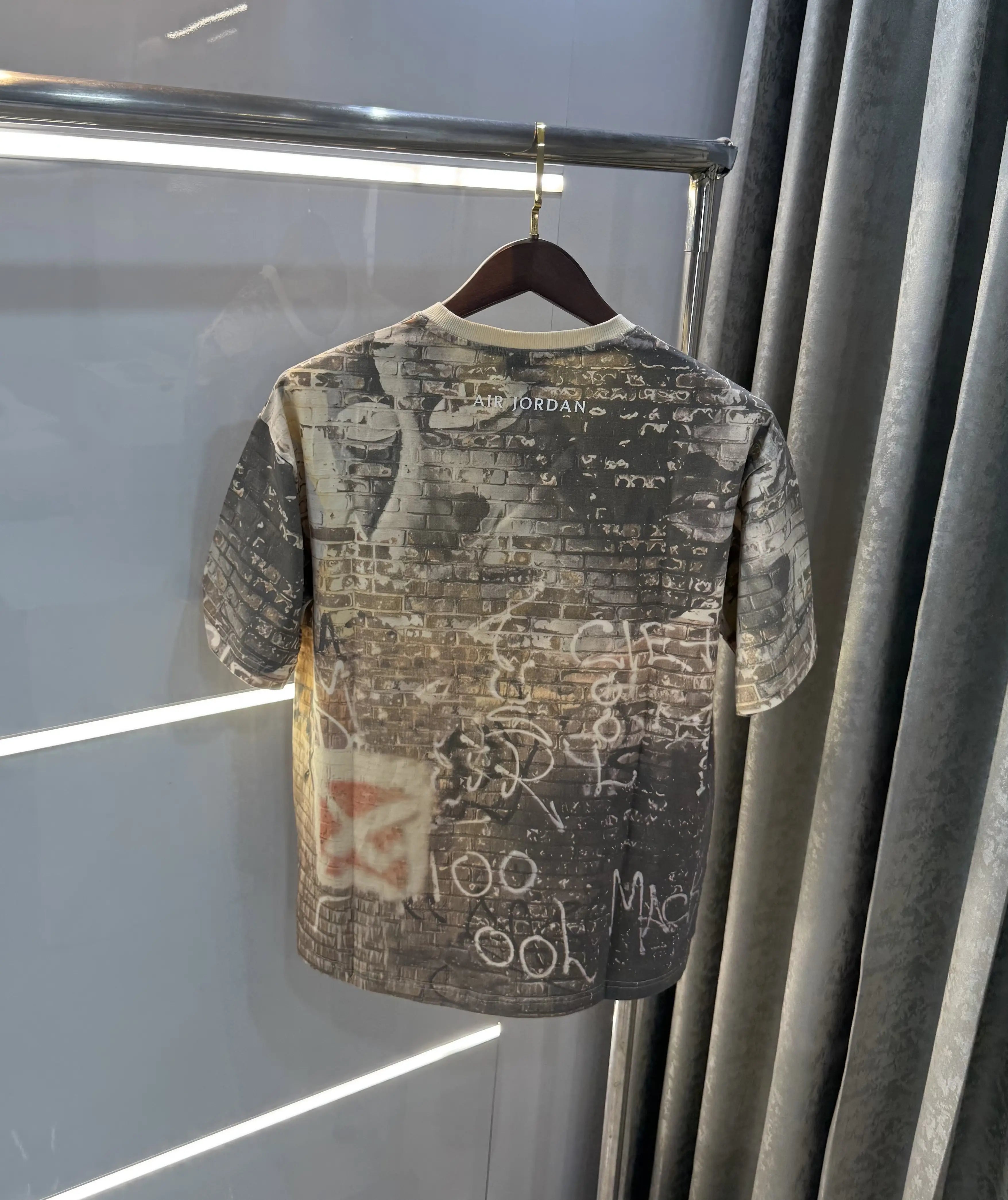 Air Jordan Beige Back Logo Imported Oversized T-Shirt Secondary image