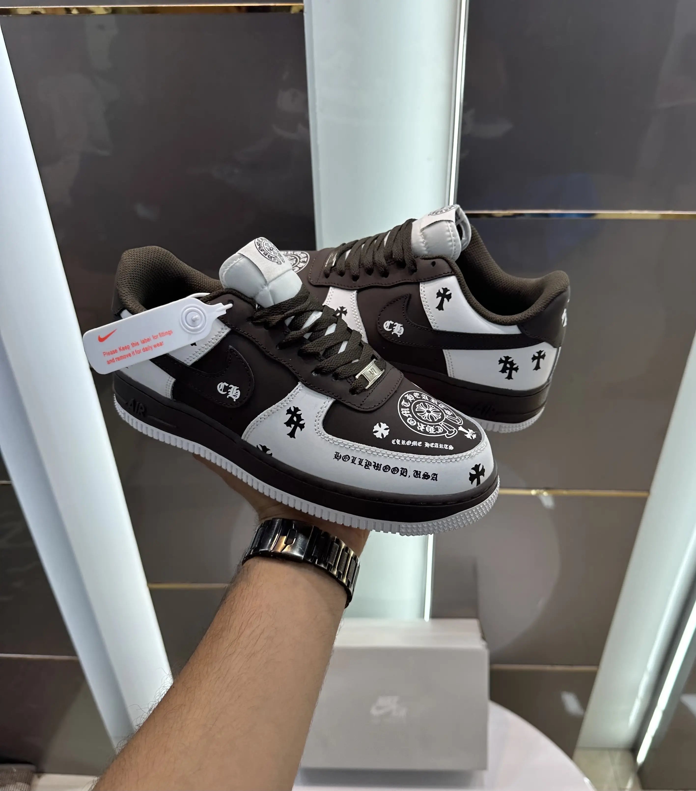 Nike_Airforce 1 Chrome Heart Edition Sneaker