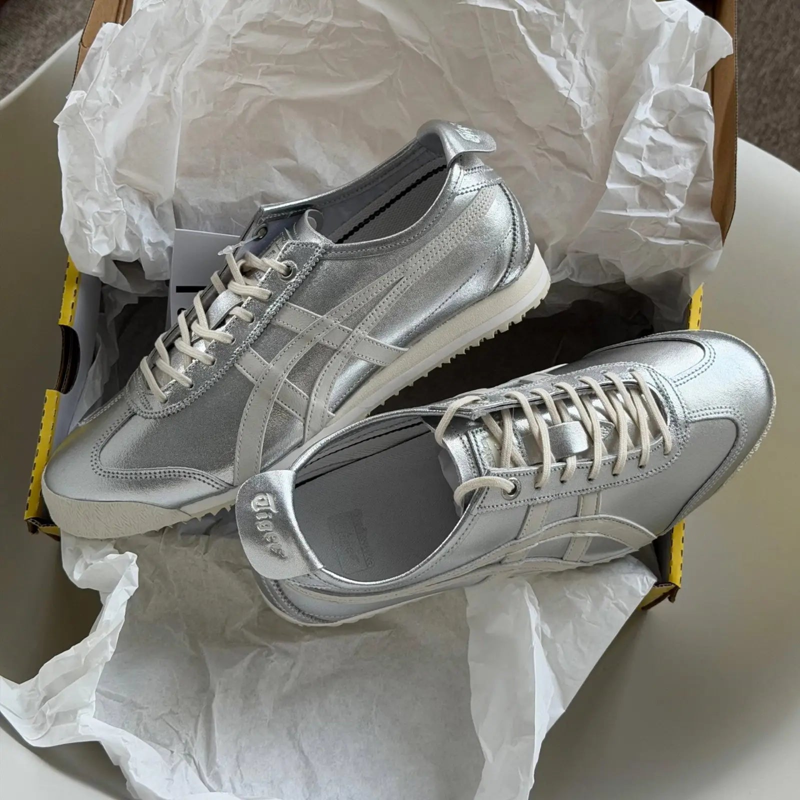 Copy Onitsuk_a Tiger Mexico 66 SD Pure Silver Cream  7A Premium Sneakers D-2077 Secondary image