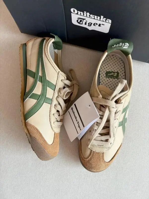 Onitsuka Tiger MEXICO 66 Beige Grass Green 1st Leather Quality Fixx