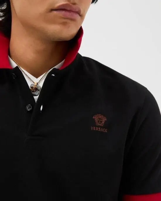 Versace Couture Black Logo Work Imported Polo T-Shirt Main image