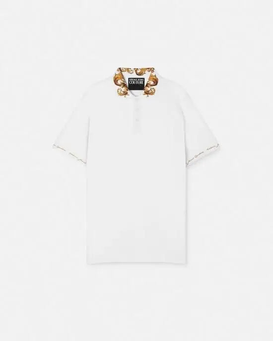 Versace Couture White Logo Work Imported Polo T-Shirt