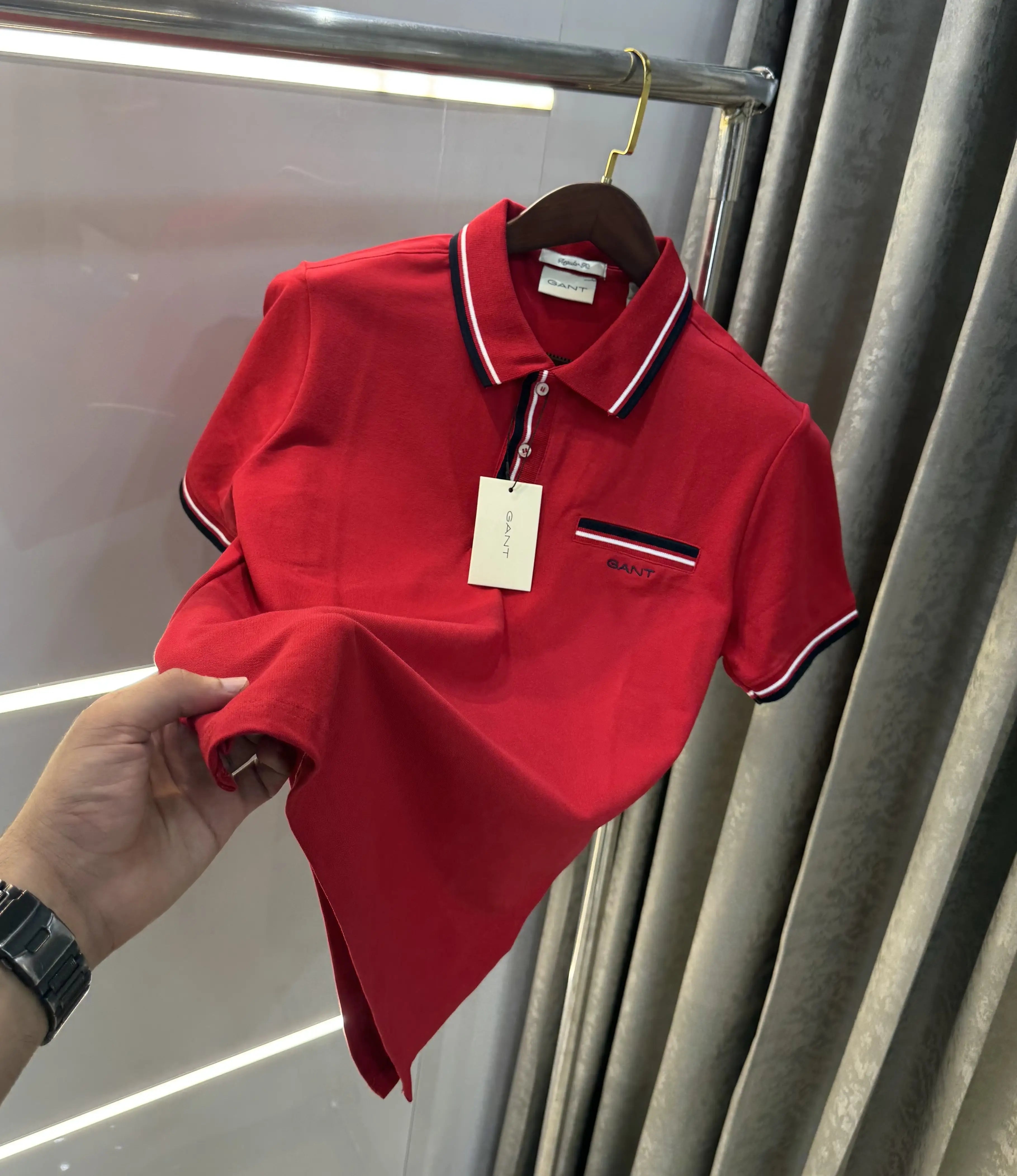 Gant Red Embroidery Logo Premium Polo T-shirt Main image