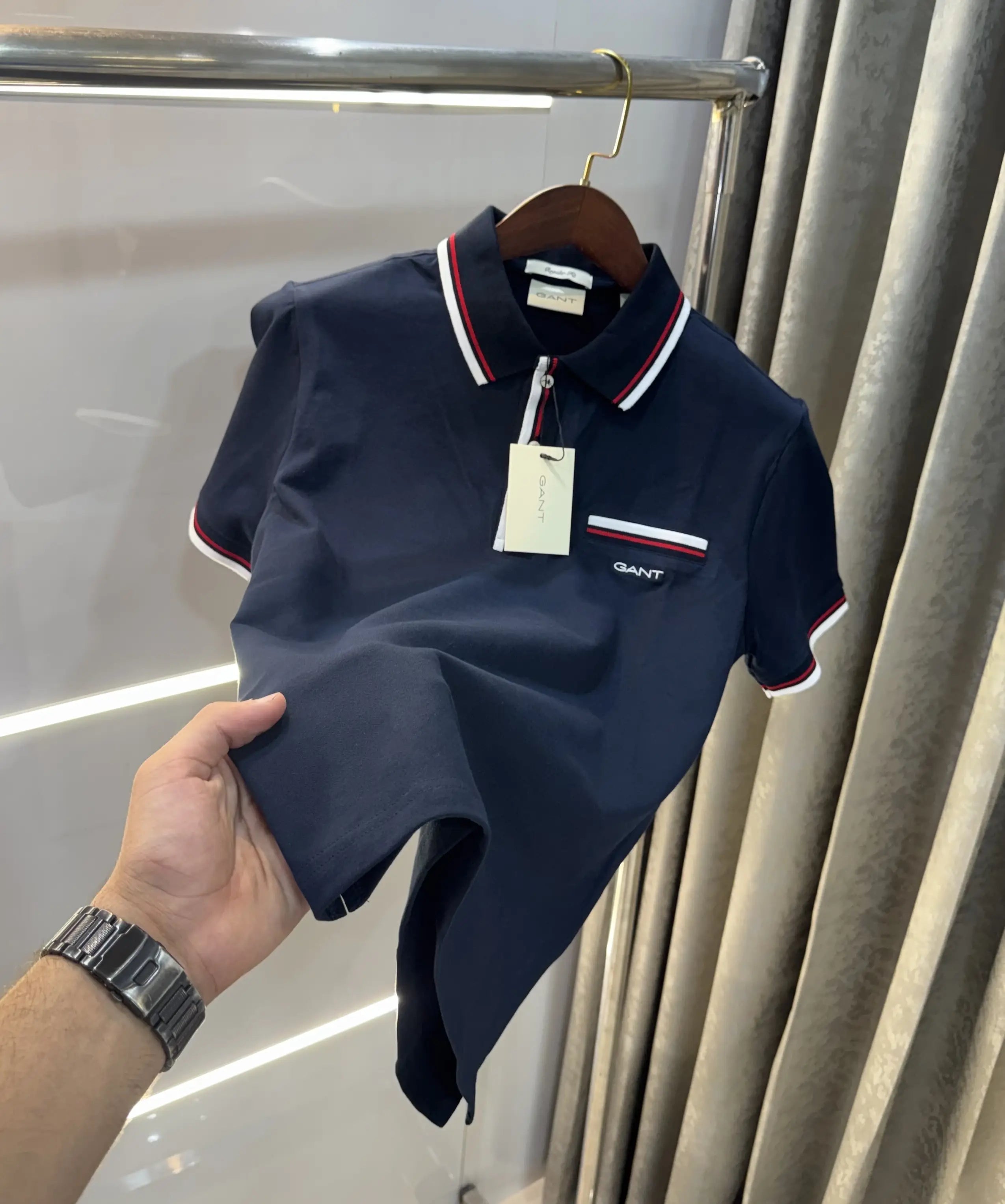 Gant Navy Blue Embroidery Logo Premium Polo T-shirt Main image