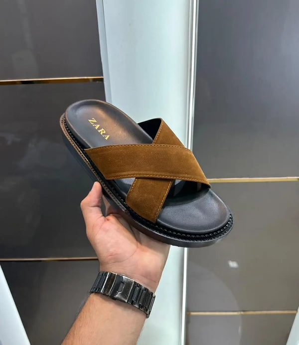 Zara_Tan Premium Slide For Men