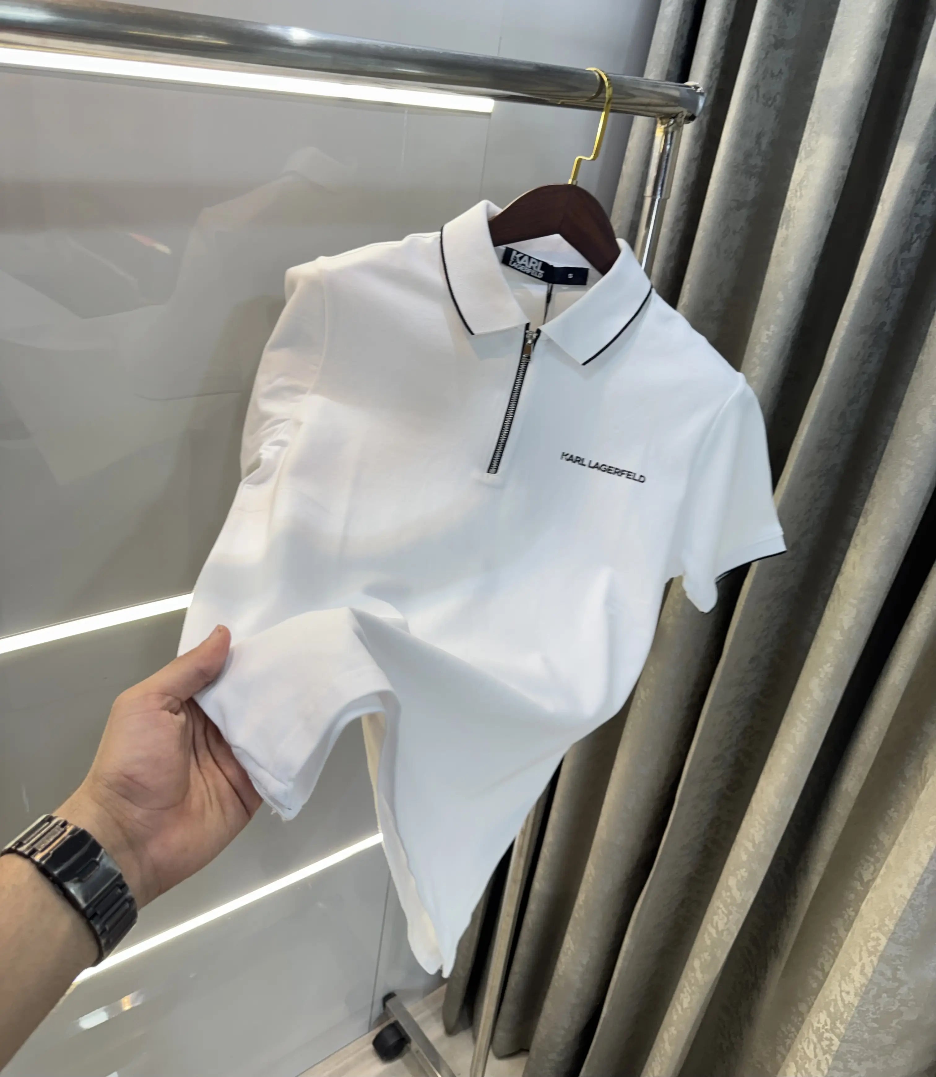 Karl Lagerfled White Imported Polo T-Shirt Secondary image