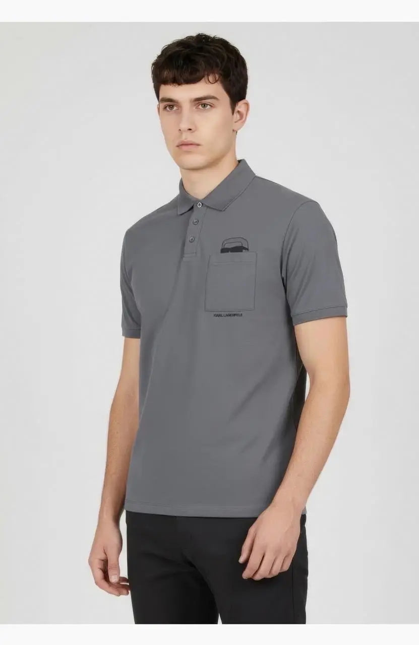 Karl Lagerfled Grey Imported Polo T-Shirt Main image