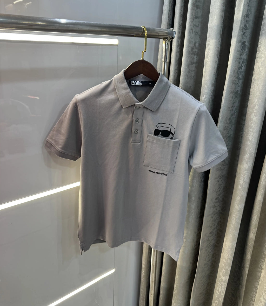 Karl Lagerfled Grey Imported Polo T-Shirt