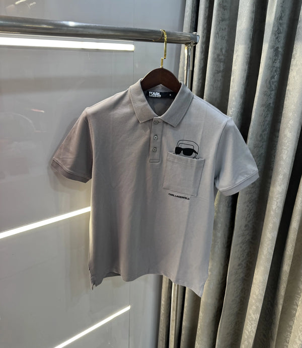 Karl Lagerfled Grey Imported Polo T-Shirt