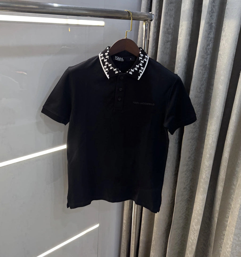 Karl Lagerfled Black Imported Polo T-Shirt