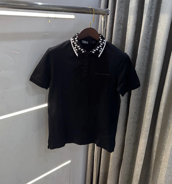 Karl Lagerfled Black Imported Polo T-Shirt