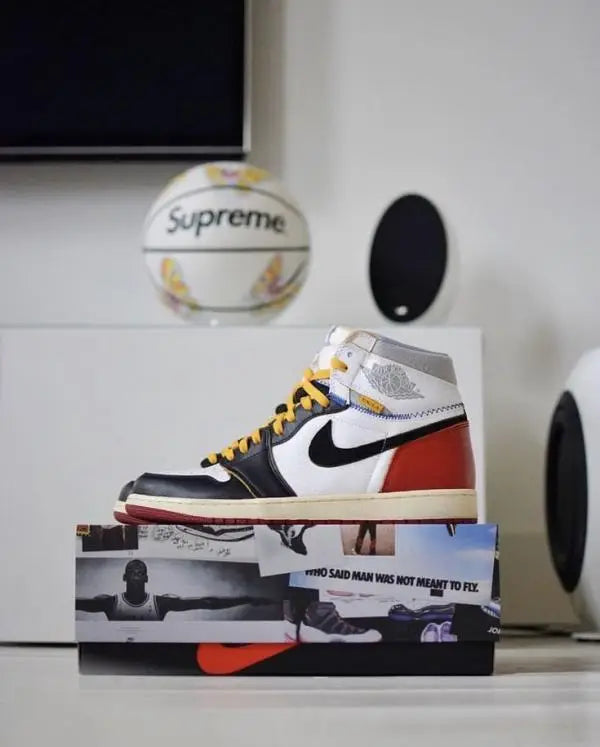 Nik e Jorda n Retro 1 High X Union Black Toe Leather Surplus Semi UA