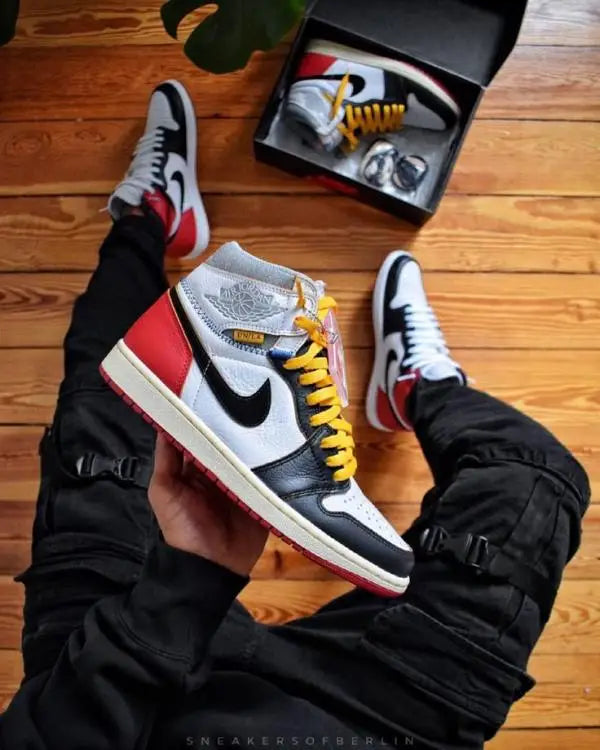 Nik e Jorda n Retro 1 High X Union Black Toe Leather Surplus Semi UA