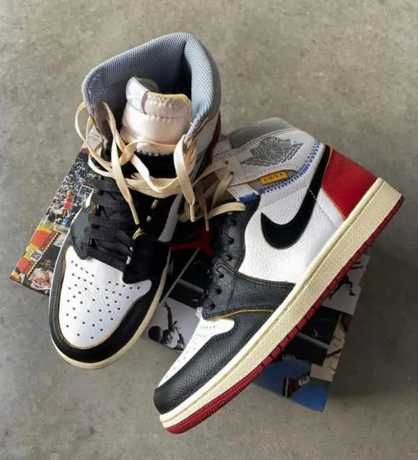 Nik e Jorda n Retro 1 High X Union Black Toe Leather Surplus Semi UA