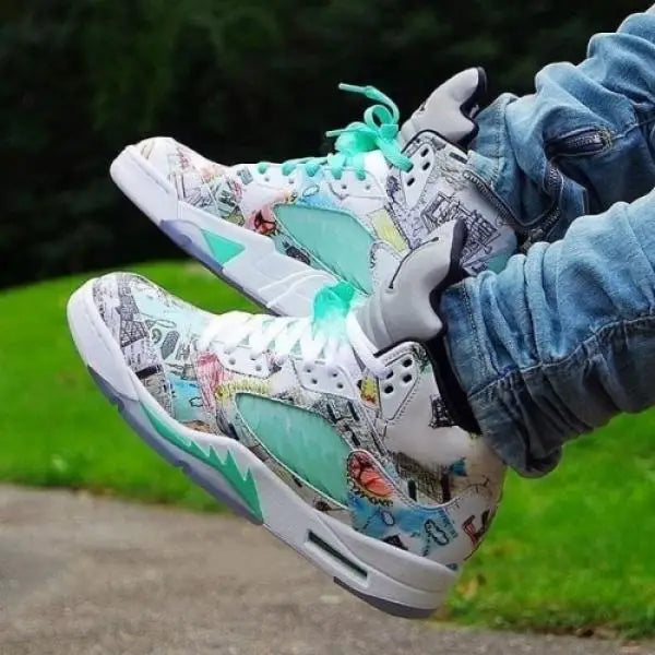Jordan Retro 5 Wings Glow in Dark Reflective