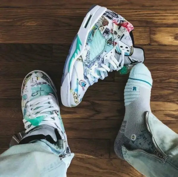Jordan Retro 5 Wings Glow in Dark Reflective