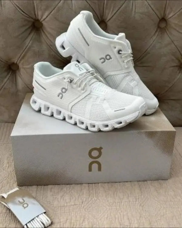 On Cloud Running 5 All White Shoes Main image