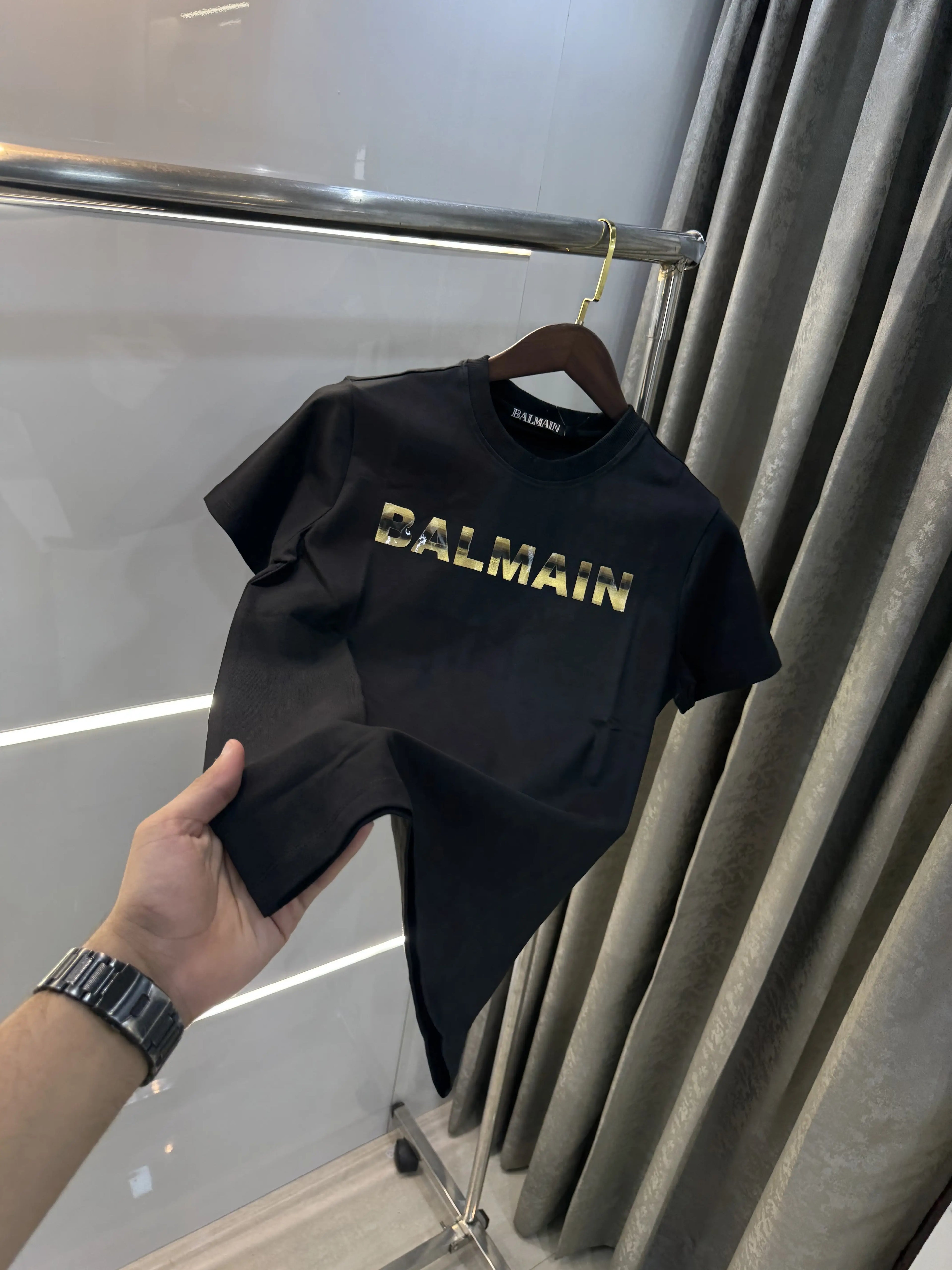 Balmain Paris Black C Logo Work Premium T-Shirt