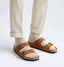 Birkenstock_Tan Arizona Suede Leather Slide