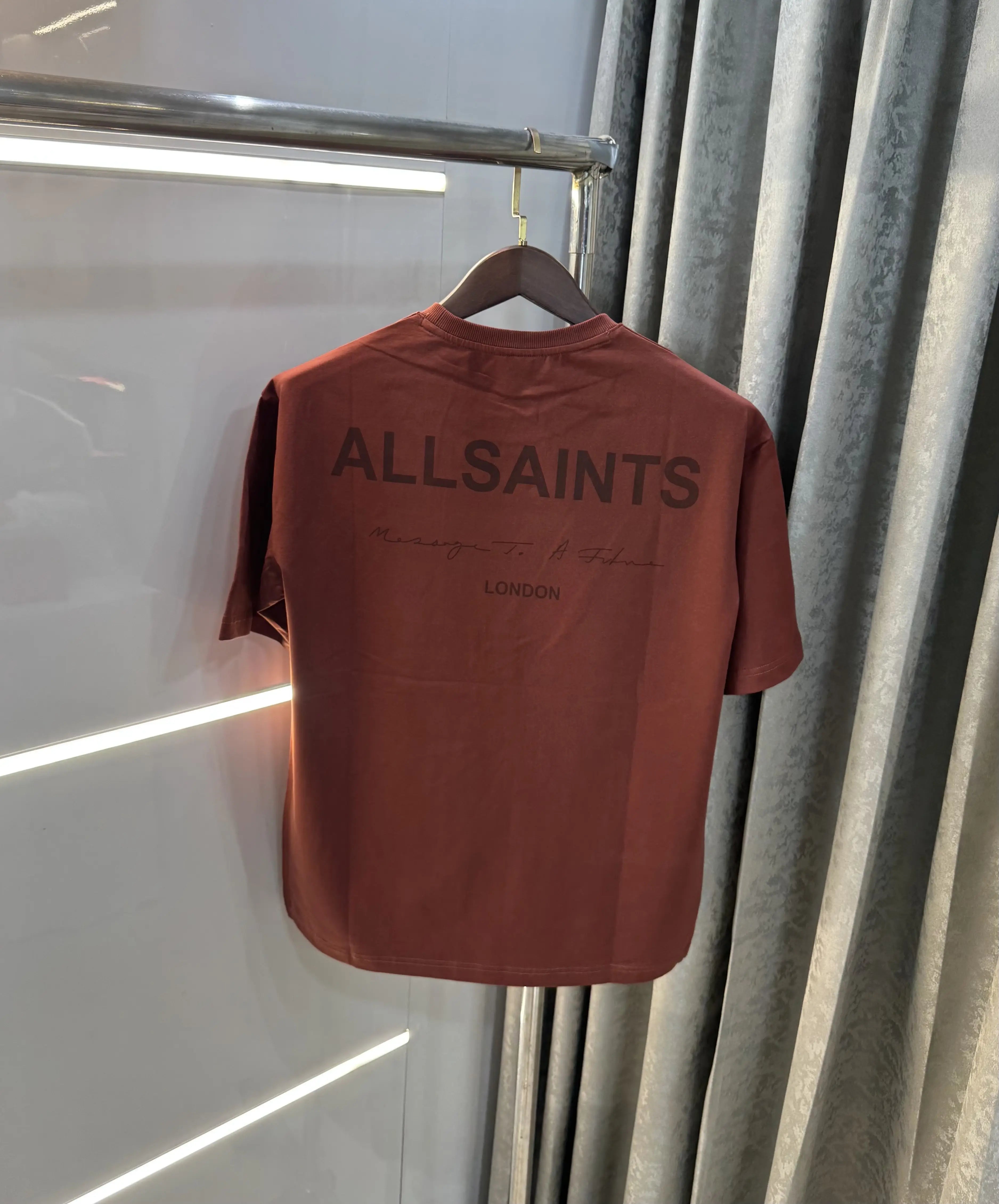 All Saints Rust Logo Print Imported Oversized T-Shirt