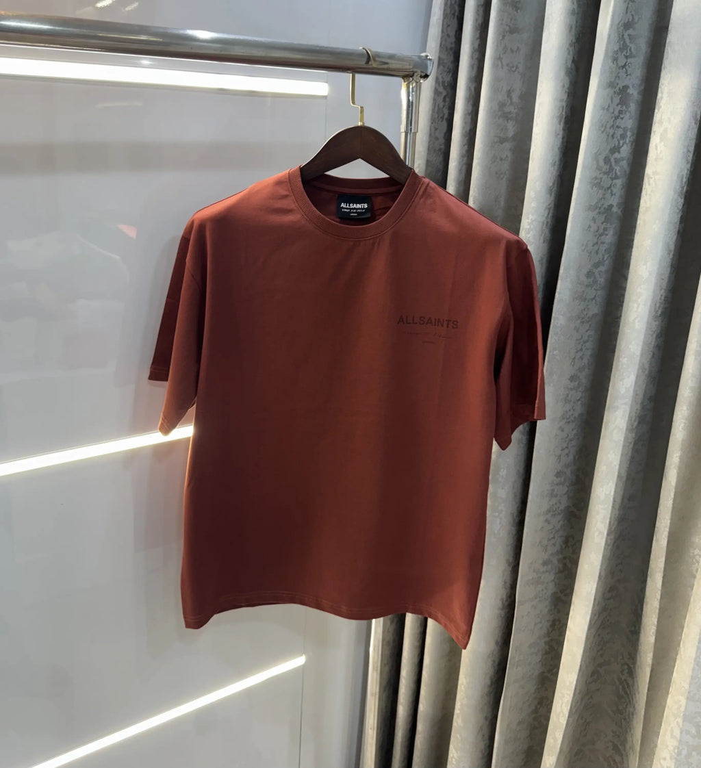All Saints Rust Logo Print Imported Oversized T-Shirt