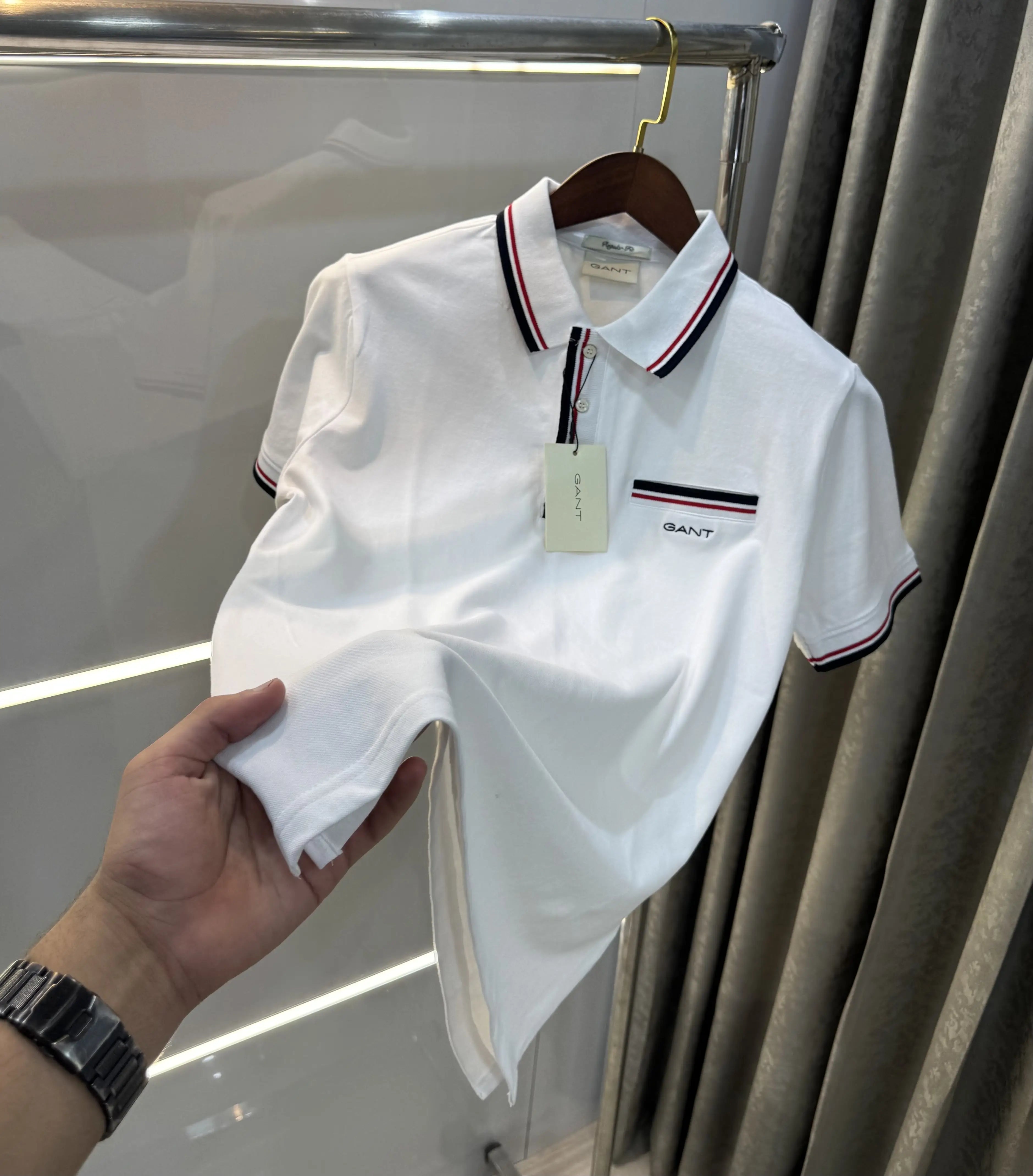 Gant White Embroidery Logo Premium Polo T-shirt Main image