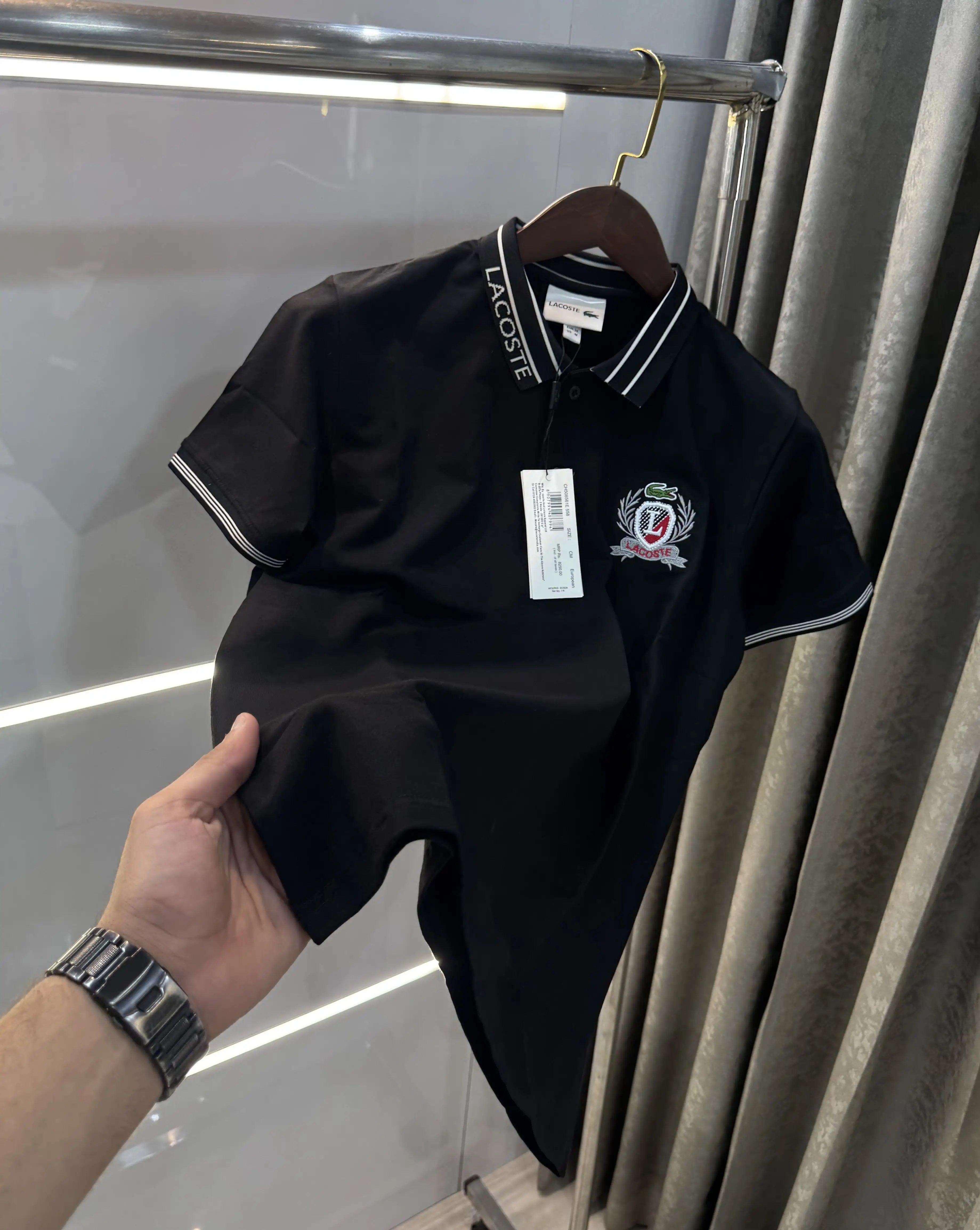 Lacoste Black Embroidery Logo Premium Polo T-shirt Main image