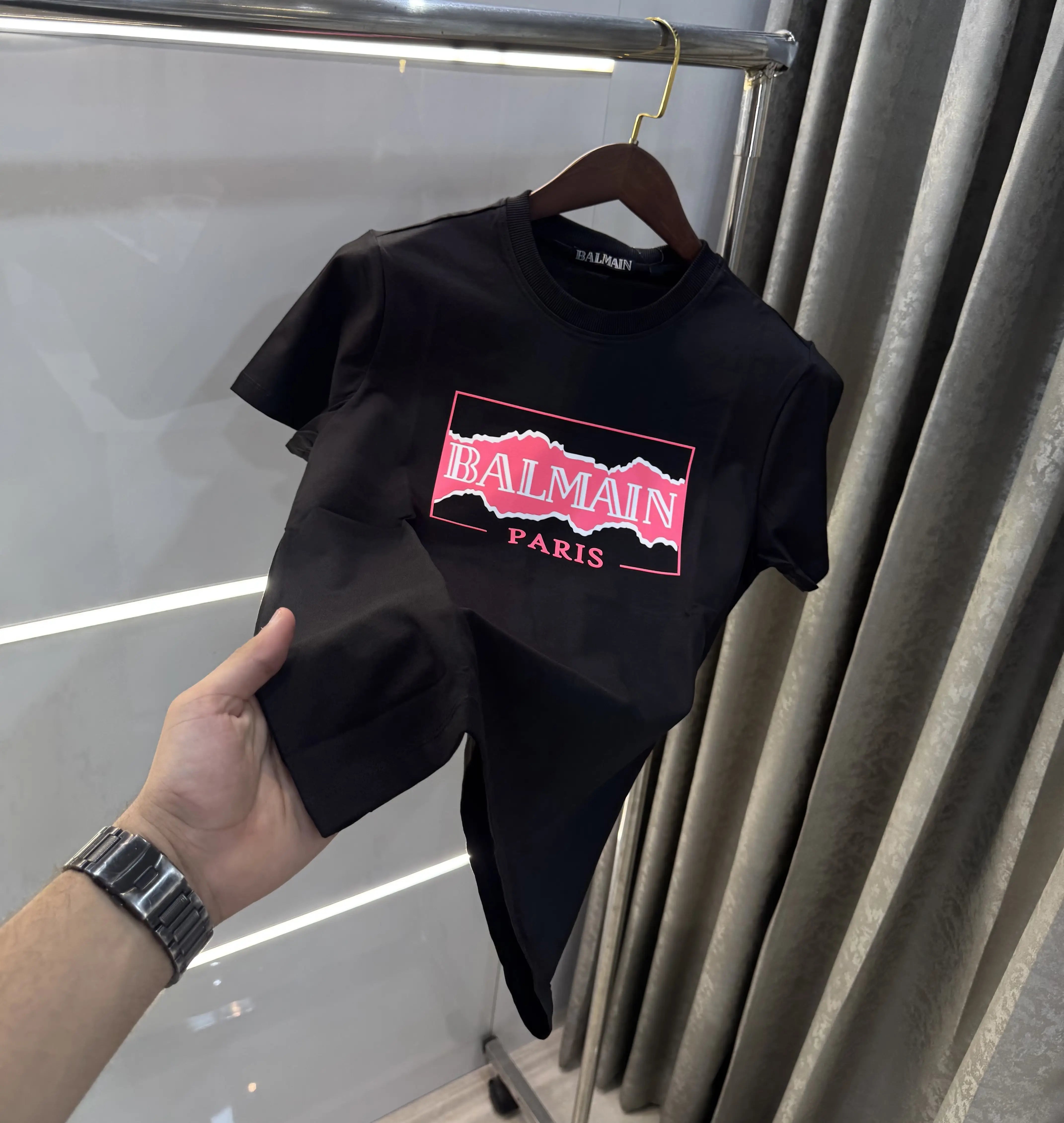 Balmain Paris Black B Logo Work Premium T-Shirt Main image
