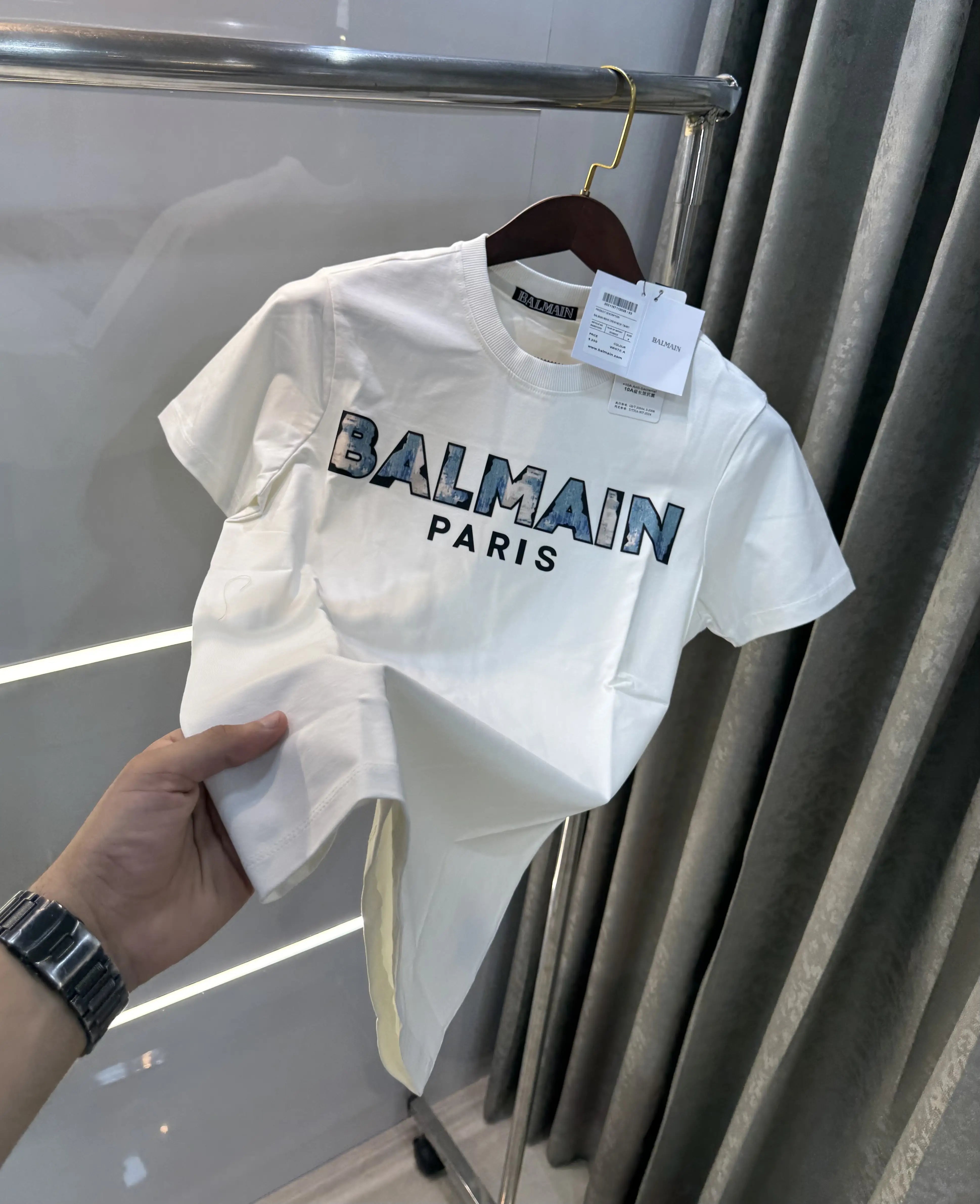 Balmain Paris White A Logo Work Premium T-Shirt Main image