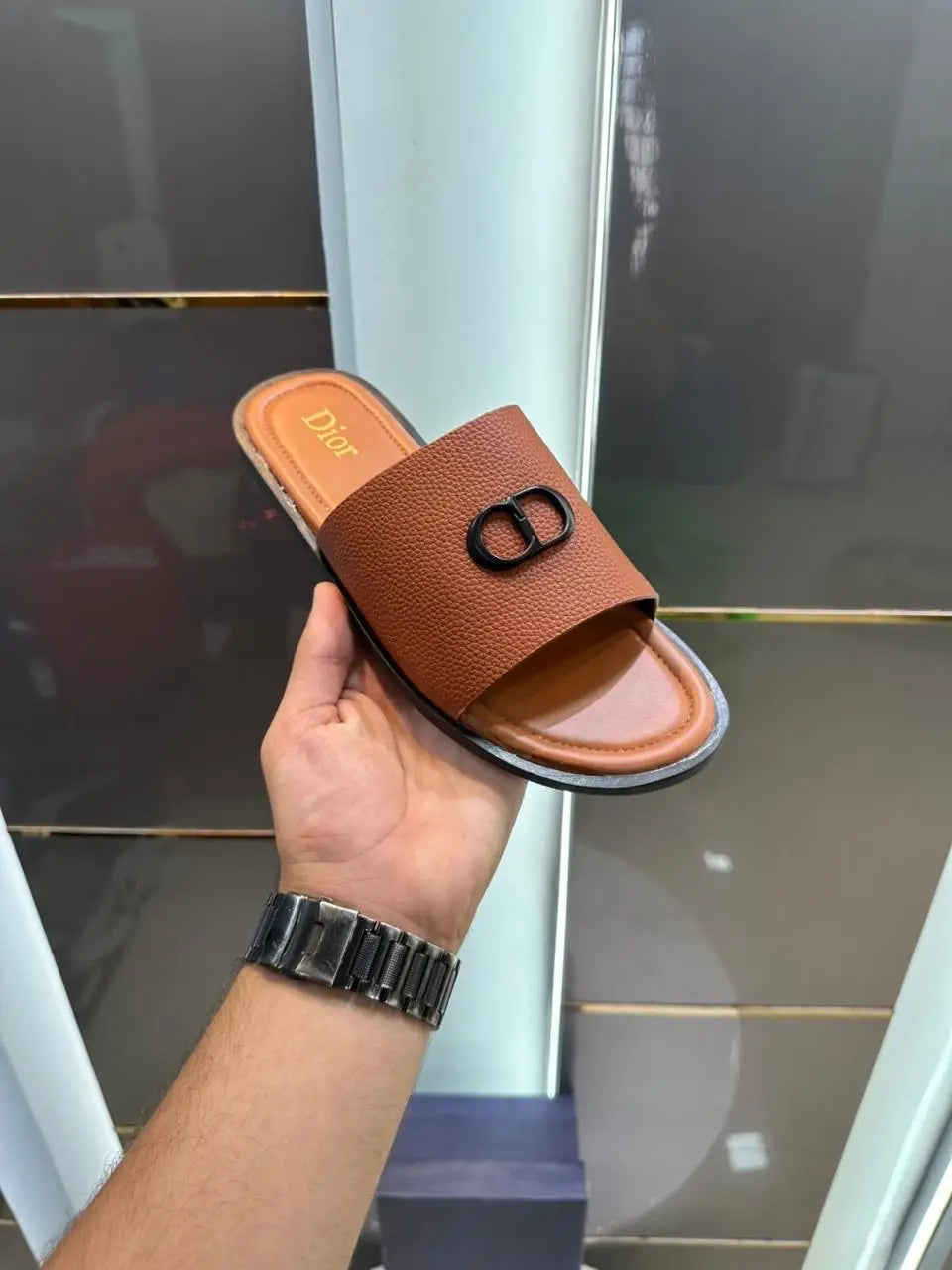 Dior_CD Tan Slide For Men Secondary image